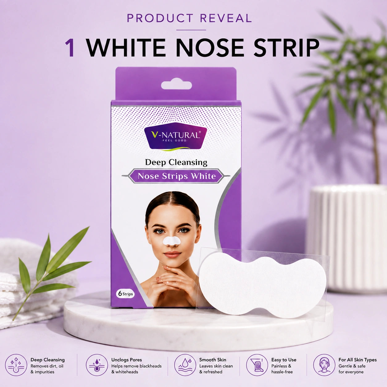 Deep Cleansing Nose Strips White - 6 Strips