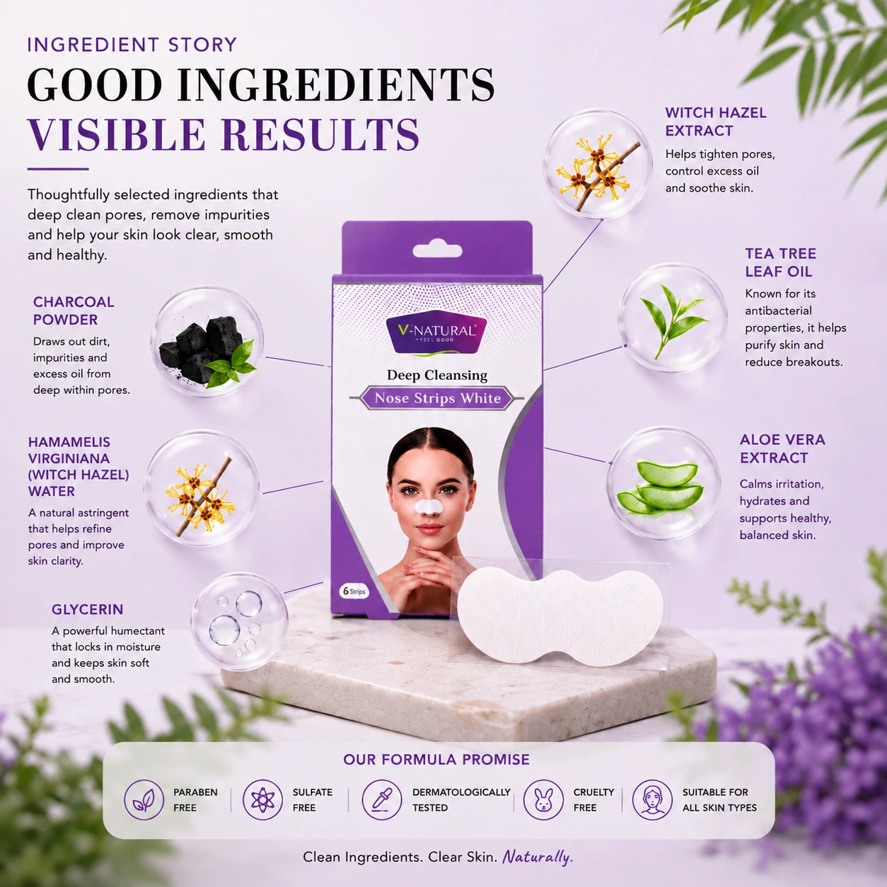 Deep Cleansing Nose Strips White - 6 Strips