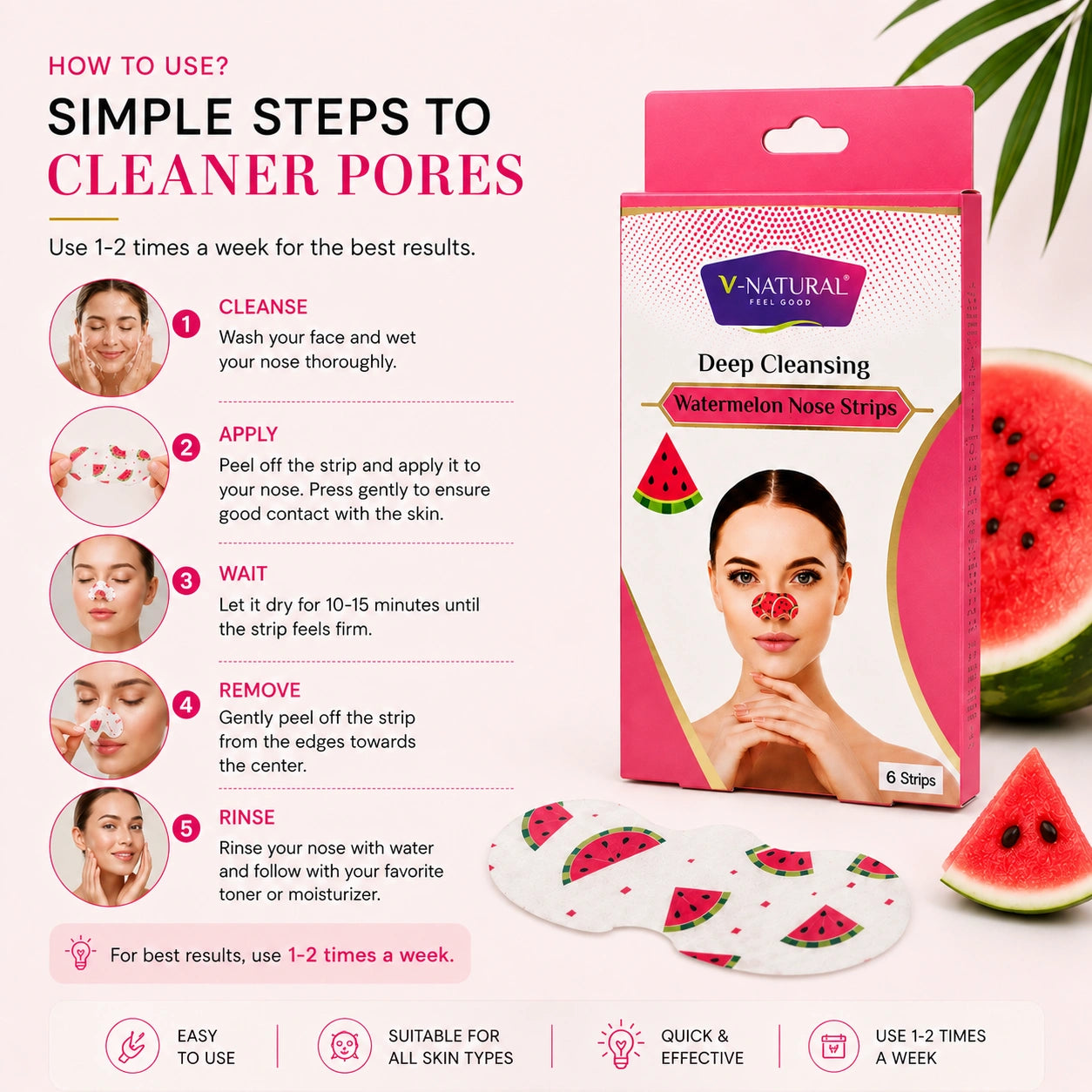 Watermelon Nose strips - 6 Strip