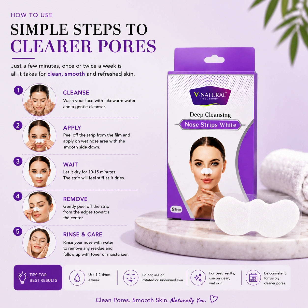 Deep Cleansing Nose Strips White - 6 Strips