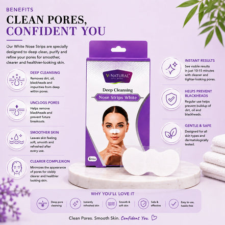 Deep Cleansing Nose Strips White - 6 Strips