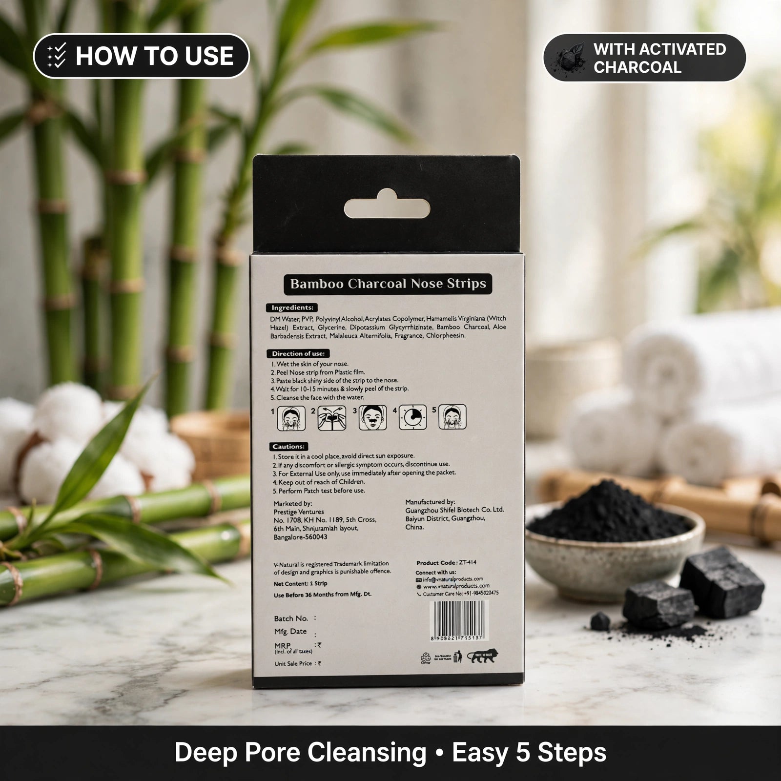 Bamboo Charcoal Nose  1 Strip