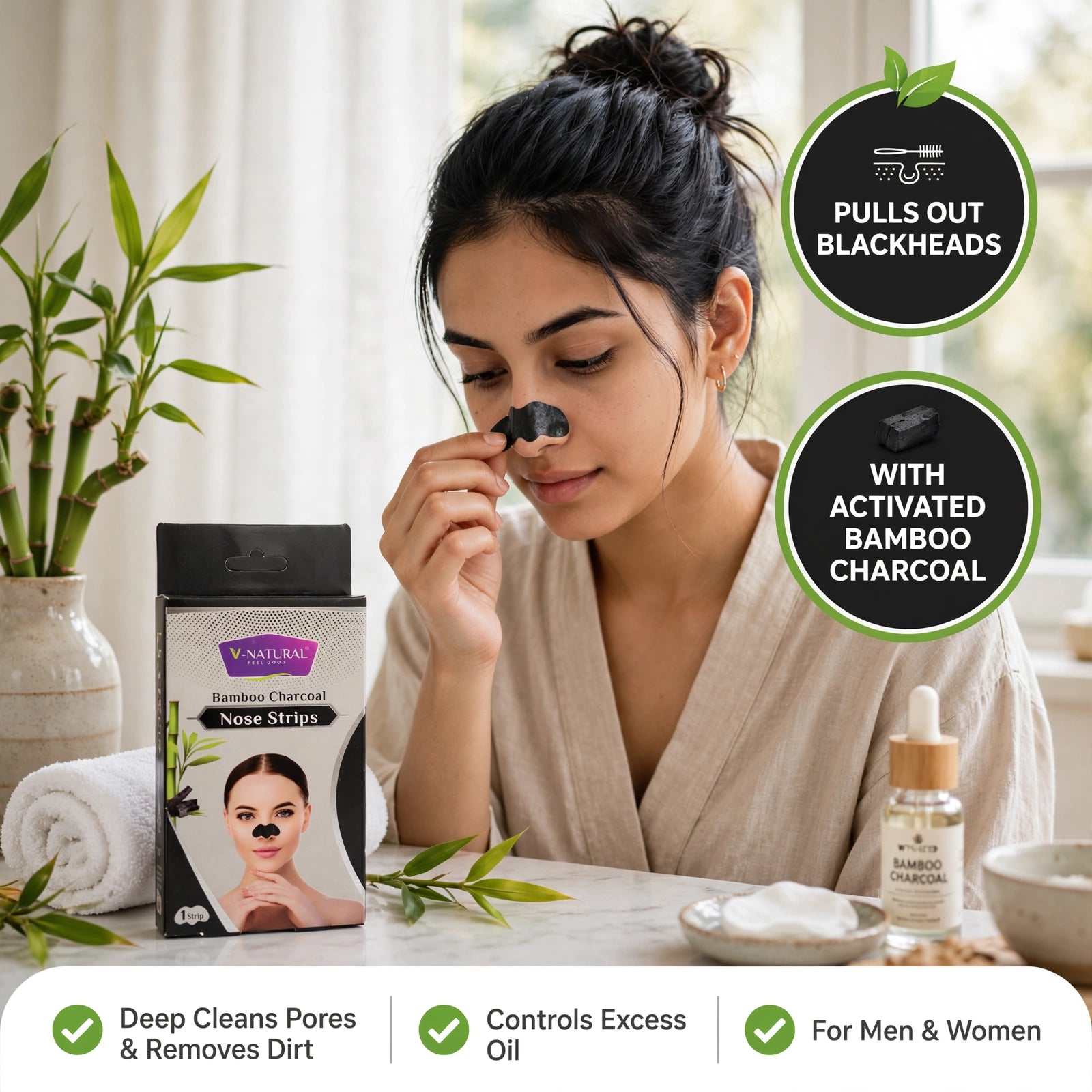 Bamboo Charcoal Nose  1 Strip
