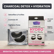 V-NATURALS CHARCOAL HYDRO GEL EYE PATCHES – Korean Formula for Dark Circles, Puffiness & Fine Lines (3 Pairs)