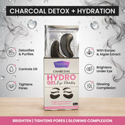 V-NATURALS CHARCOAL HYDRO GEL EYE PATCHES – Korean Formula for Dark Circles, Puffiness & Fine Lines (3 Pairs)