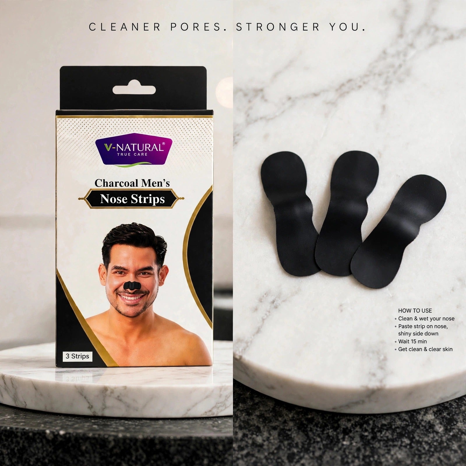 Charcoal Men's Nose Strips - pack of 3