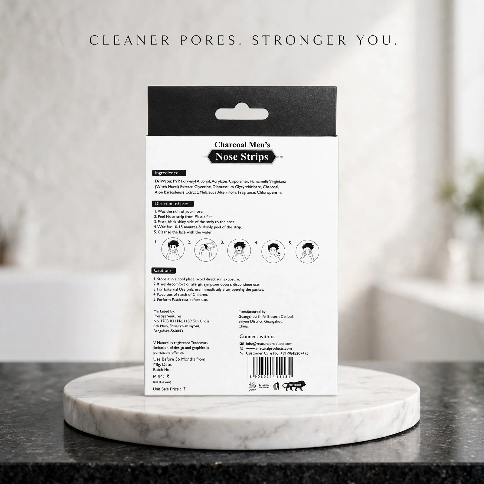 Charcoal Men's Nose Strips - pack of 6