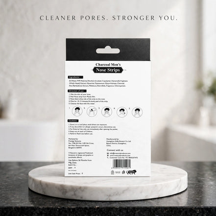 Charcoal Men's Nose Strips - pack of 6