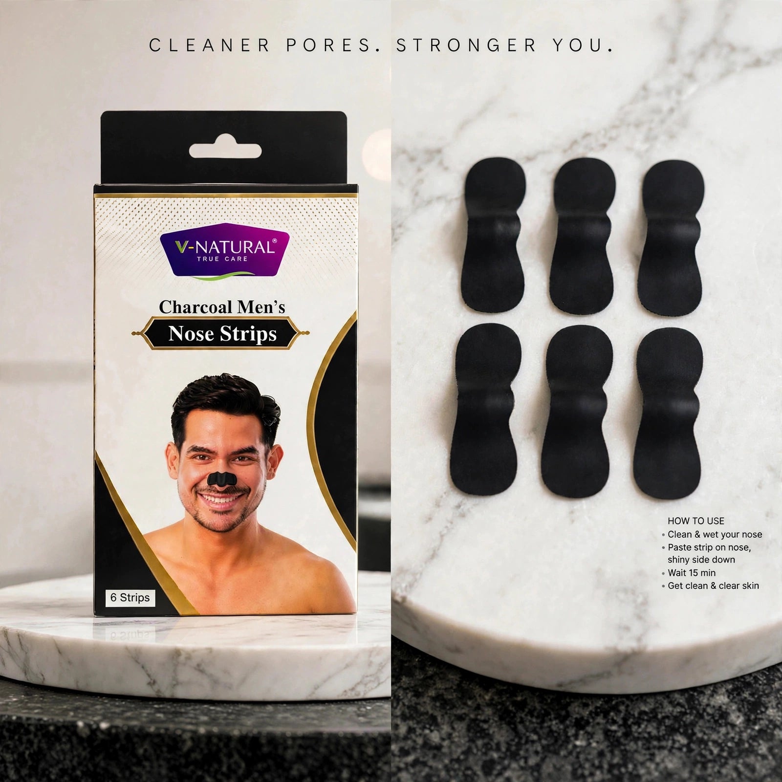 Charcoal Men's Nose Strips - pack of 6