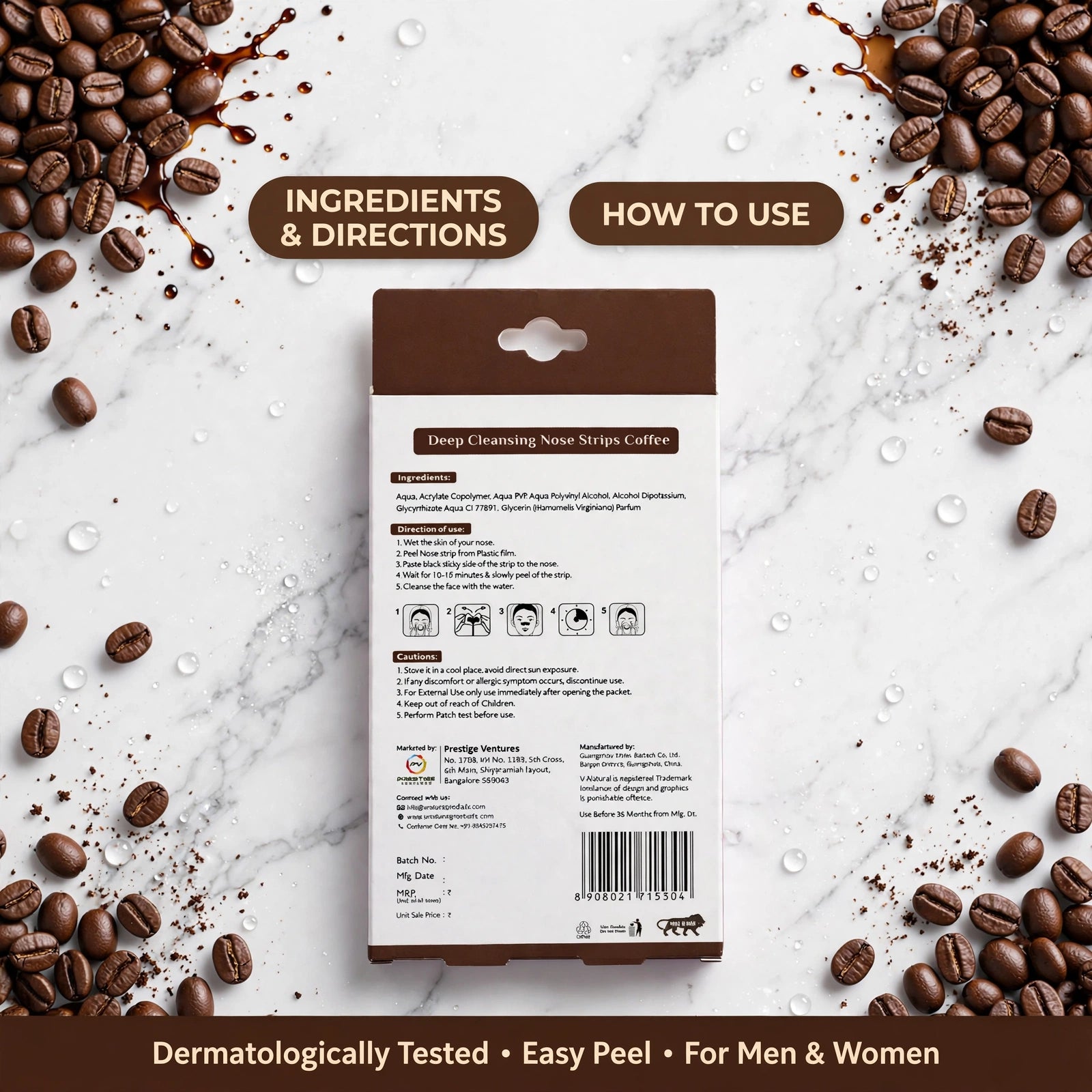 Deep Cleansing Coffee Nose Strips - pack of 3