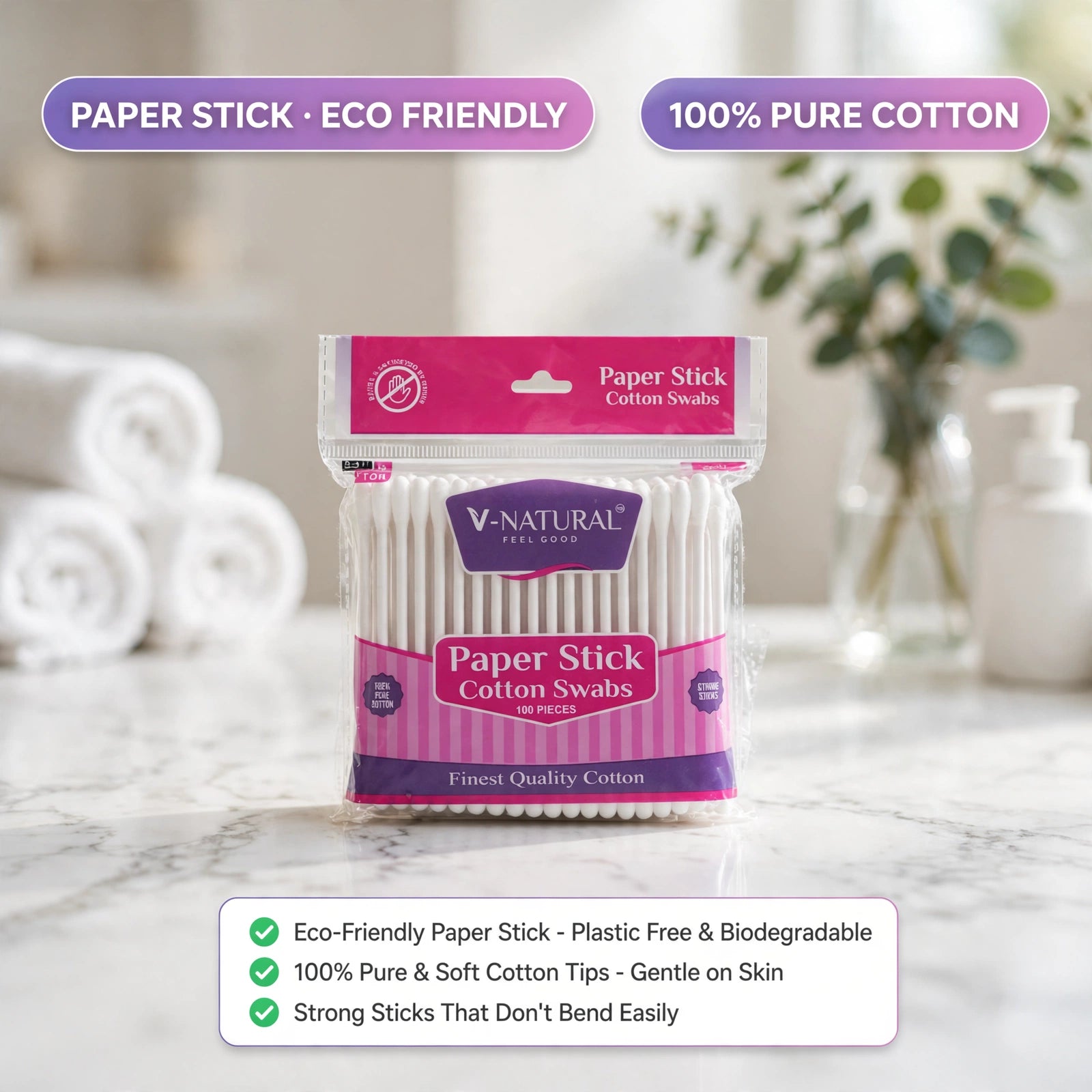 Cotton Swabs - 100 Pieces