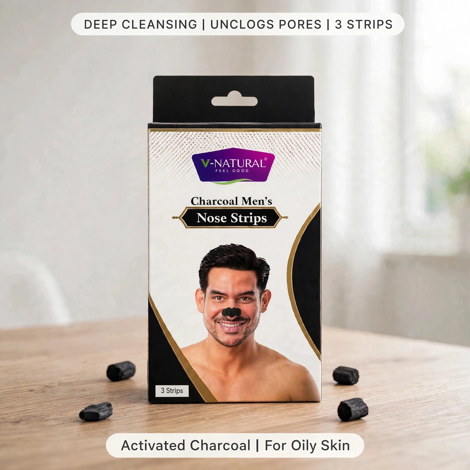 Charcoal Men's Nose Strips - pack of 3