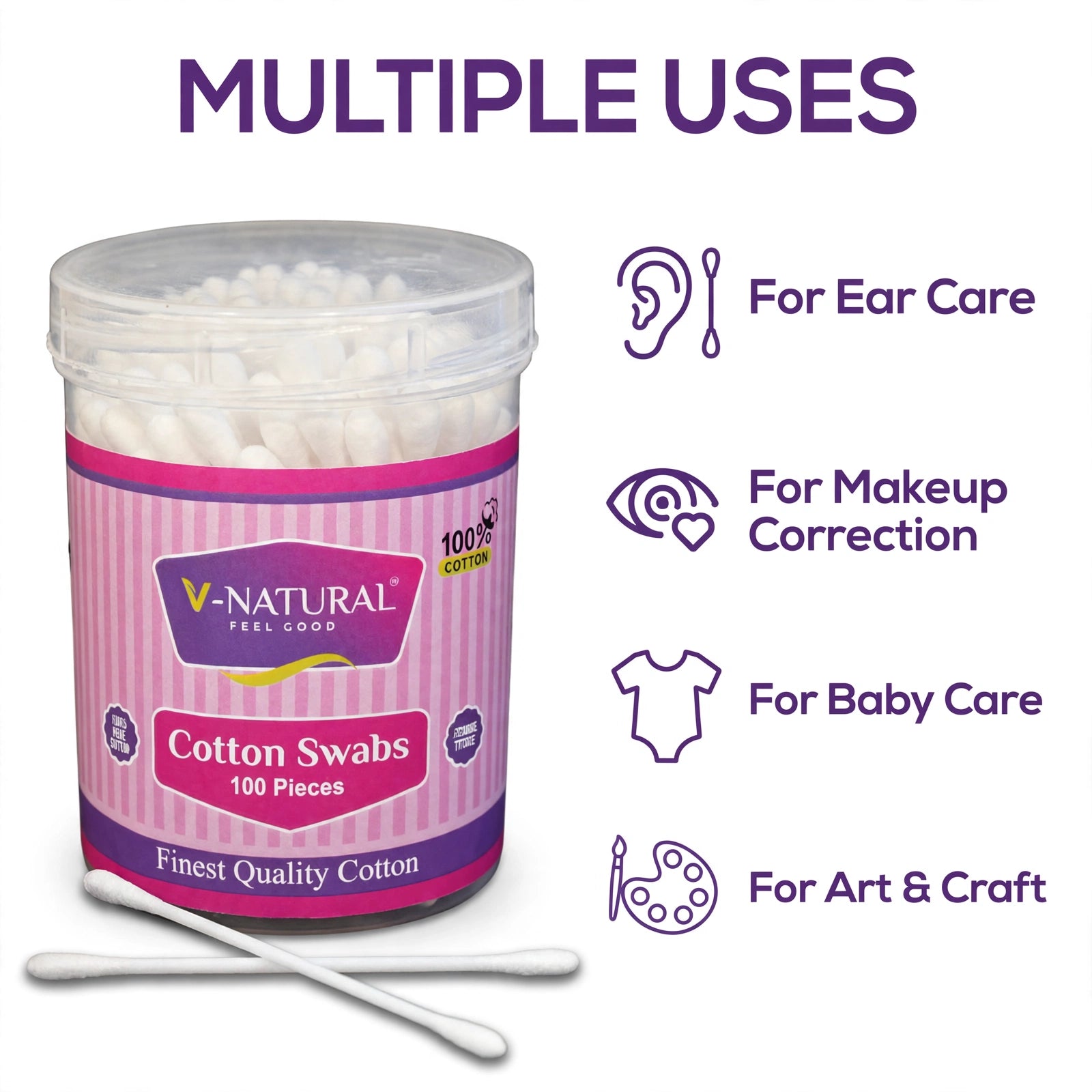 Cotton Swabs - 100 Pieces