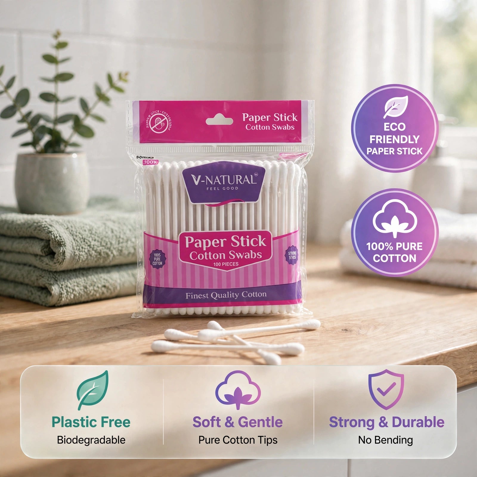 Cotton Swabs - 100 Pieces